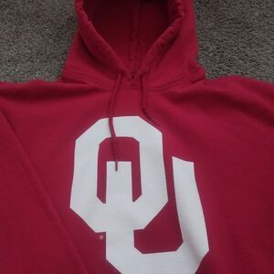 OU Oklahoma Sooners Hoodie Red Pullover Sweatshirt Size M Captivating Brand